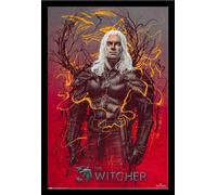 Witcher, The - Poster - 2 - Gerald de Rivia + cadre amovible, Shinsuke® Maxi MDF noir, vitre acrylique