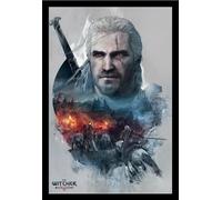 Witcher, The - Poster - Geralt + cadre interchangeable, Shinsuke® Maxi MDF noir, vitre acrylique