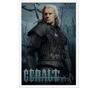 Witcher, The - Poster - Geralt of Rivia + cadre interchangeable, Shinsuke® Maxi MDF blanc, vitre acrylique
