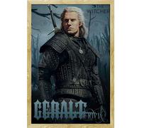 Witcher, The - Poster - Geralt of Rivia + cadre interchangeable, Shinsuke® Maxi MDF hêtre, vitre acrylique