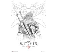 Witcher, The - Poster - Geralt Sketch + 2 St Posterleiste plastique 62 cm noir