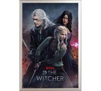 Witcher, The - Poster - Season 3 + cadre interchangeable, Shinsuke® Maxi aluminium argenté, vitre acrylique