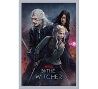 Witcher, The - Poster - Season 3 + cadre interchangeable, Shinsuke® Maxi MDF argenté, vitre acrylique