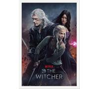 Witcher, The - Poster - Season 3 + cadre interchangeable, Shinsuke® Maxi MDF blanc, vitre acrylique