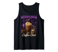 Witches Brew Coffee Club Chapeau de sorcière Halloween Motif Latte Débardeur