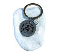 Witches Brew Coffee Co. Porte-clés en acier inoxydable gravé