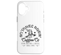 Witches Brew Coffee Co s'arrête pour Un Sort Depuis 1692 Meme Coque pour iPhone 16 Plus
