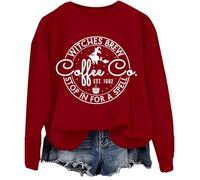 Witches Brew Coffee Sweatshirt Halloween Sweatshirts pour femmes Witches Brew Coffee Shirt, bordeaux, M