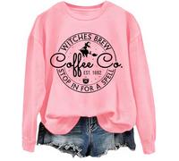Witches Brew Coffee Sweatshirt Halloween Sweatshirts pour femmes Witches Brew Coffee Shirt, rose, XXL