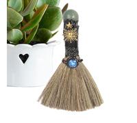 Witches Broom, Compact Healing Crystal Witch Altar Broom, Cleansing Healing Supplies Halloween Home Decoration for Dormitory Apartment Bathroom Kitchen Den Restaurant
