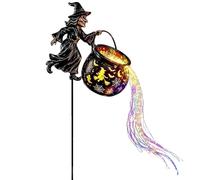 Witches Cauldron Light LED Flying Witch Hollow Cauldron Stake - Iron 70x15c