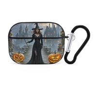 Witches for Airpod Pro Coque rigide de protection complète contre les chutes avec porte-clés compatible avec AirPod Pro 2e/1ère génération, LED avant visible, noir