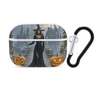 Witches for Airpod Pro Coque rigide de protection complète contre les chutes avec porte-clés compatible avec AirPod Pro 2e/1ère génération, LED avant visible, blanc