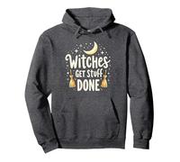 Witches Get Stuff Done Motivation Magique au Clair de Lune Sweat à Capuche, Unisexe pour Adultes, Chiné Foncé, S