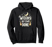 Witches Get Stuff Done Motivation Magique au Clair de Lune Sweat à Capuche, Unisexe pour Adultes, Noir, M