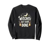 Witches Get Stuff Done Motivation Magique au Clair de Lune Sweatshirt, Unisexe pour Adultes, Noir, XL