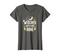Witches Get Stuff Done Motivation Magique au Clair de Lune T-Shirt, Femme, Asphalte, XS
