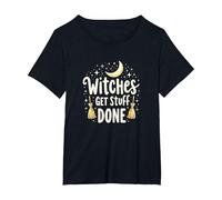 Witches Get Stuff Done Motivation Magique au Clair de Lune T-Shirt, Femme Grandes Tailles, Noir, 2X