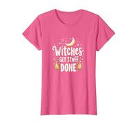 Witches Get Stuff Done Motivation Magique au Clair de Lune T-Shirt, Femme, Rose Chiné, XS