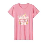 Witches Get Stuff Done Motivation Magique au Clair de Lune T-Shirt, Femme, Rose, XXL