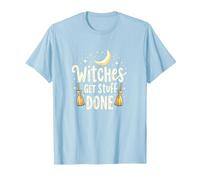 Witches Get Stuff Done Motivation Magique au Clair de Lune T-Shirt, Homme, Bleu Céleste, XXL