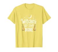 Witches Get Stuff Done Motivation Magique au Clair de Lune T-Shirt, Homme, Citron, L
