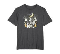 Witches Get Stuff Done Motivation Magique au Clair de Lune T-Shirt, Homme Grandes Tailles, Chiné Foncé, 2X Tall