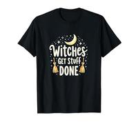 Witches Get Stuff Done Motivation Magique au Clair de Lune T-Shirt, Homme, Noir, XL