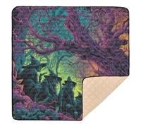 Witches in Enchanted Safari Tapis de gym et d'activités en mousse souple pour l'intérieur et l'extérieur Résistant à l'eau pour bébés, enfants, tout-petits, nourrissons, 127 x 127 cm