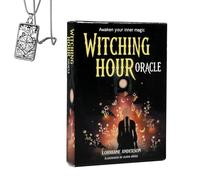 Witching Hour Oracle - Deck de Poche pour débutants avec Collier - Design Mystique, Facile à Utiliser