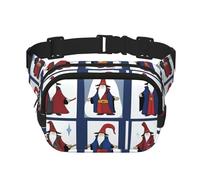 WitchingHour Sac banane carré double couche avec sangle réglable pour activités de plein air, noir, taille unique, Noir , Taille unique