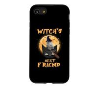 Witch's Best Friend Halloween Grey Tabby Cat Witch in Pocket Coque pour iPhone SE (2020) / 7/8