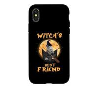 Witch's Best Friend Halloween Grey Tabby Cat Witch in Pocket Coque pour iPhone X/XS