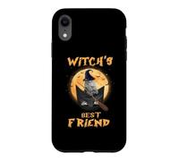 Witch's Best Friend Halloween Grey Tabby Cat Witch in Pocket Coque pour iPhone XR