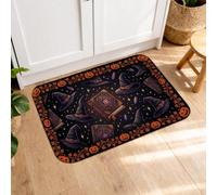 Witch's Brew Tapis de cuisine pour sol, citrouilles saisonnières d'Halloween, chaudron, Halloween, noir, confortable, lavable, tapis de sol rembourré pour évier, buanderie, salle de bain
