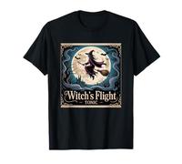 Witch's Flight Tonic Scène de Nuit Magique effrayante T-Shirt
