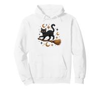 Witchy Balai Volant Chat Noir Magique céleste Sweat à Capuche