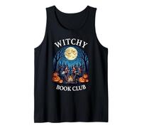 Witchy Book Club Reading Witches Halloween Moon Débardeur