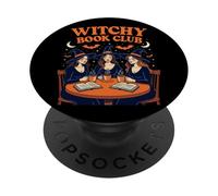 Witchy Book Club Witches Halloween Coffee Lecture PopSockets PopGrip Adhésif