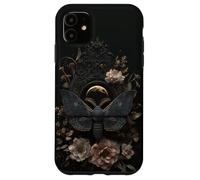 Witchy Celestial Gothic Moth Floral Esthétique Moon Case Coque pour iPhone 11