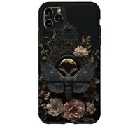 Witchy Celestial Gothic Moth Floral Esthétique Moon Case Coque pour iPhone 11 Pro Max