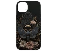 Witchy Celestial Gothic Moth Floral Esthétique Moon Case Coque pour iPhone 14 Plus