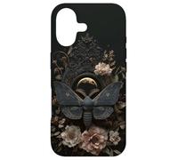Witchy Celestial Gothic Moth Floral Esthétique Moon Case Coque pour iPhone 17