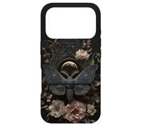 Witchy Celestial Gothic Moth Floral Esthétique Moon Case Coque pour iPhone 17 Pro