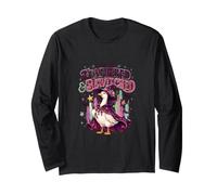 Witchy Goose Chemise d'halloween Chapeau de sorcière Cape étoile Baguette drôle Manche Longue