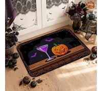 Witchy Halloween Decor Tapis de cuisine Jack-o'-Lantern 40,6 x 61 cm | Motif chapeau de sorcière, tapis de cuisine pour sol, motif verre potion, décoration de cuisine saisonnière