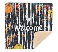 Witchy Halloween Welcome Art Tapis de gym et d'activités doux et épais pour bébé 1 pièce pour bébés, enfants, tout-petits, nourrissons, 127 x 127 cm