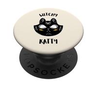 Witchy Katty (Motif Chat Sorcier) PopSockets PopGrip Adhésif