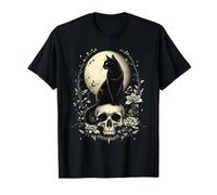 Witchy Occulte Vintage Cat Skull Astrology Moon Spirit T-Shirt