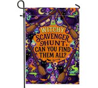 Witchy Scavenger Hunt Halloween Citation Witch Garden Flag 30,5 x 45,7 cm